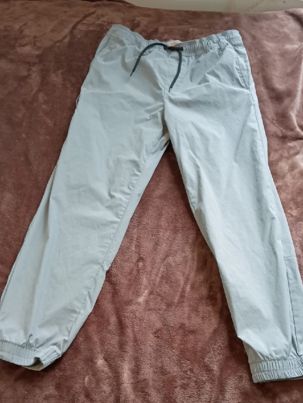 Men's Light Gray Elastic Waist Jogger Pants